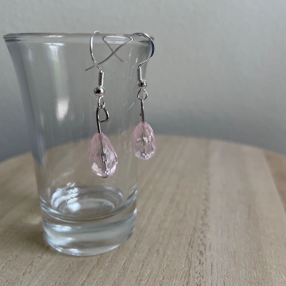 Light Rose Beaded Earrings